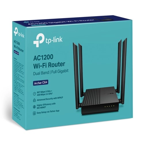 TP-Link Archer C64 AC1200 1200mbps Dual-Band Wireless MU-MIMO Gigabit Wi-Fi Router - Image 4